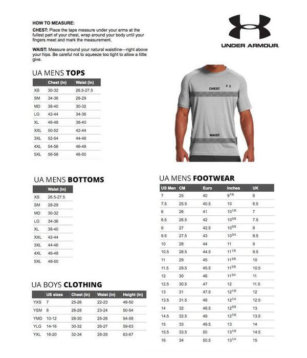 Youth Shoe Size Chart Printable Under Armour Free Printable Charts
